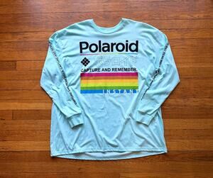 POLAROID Blue Long Sleeve Cotton Shirt Mens sz XXL